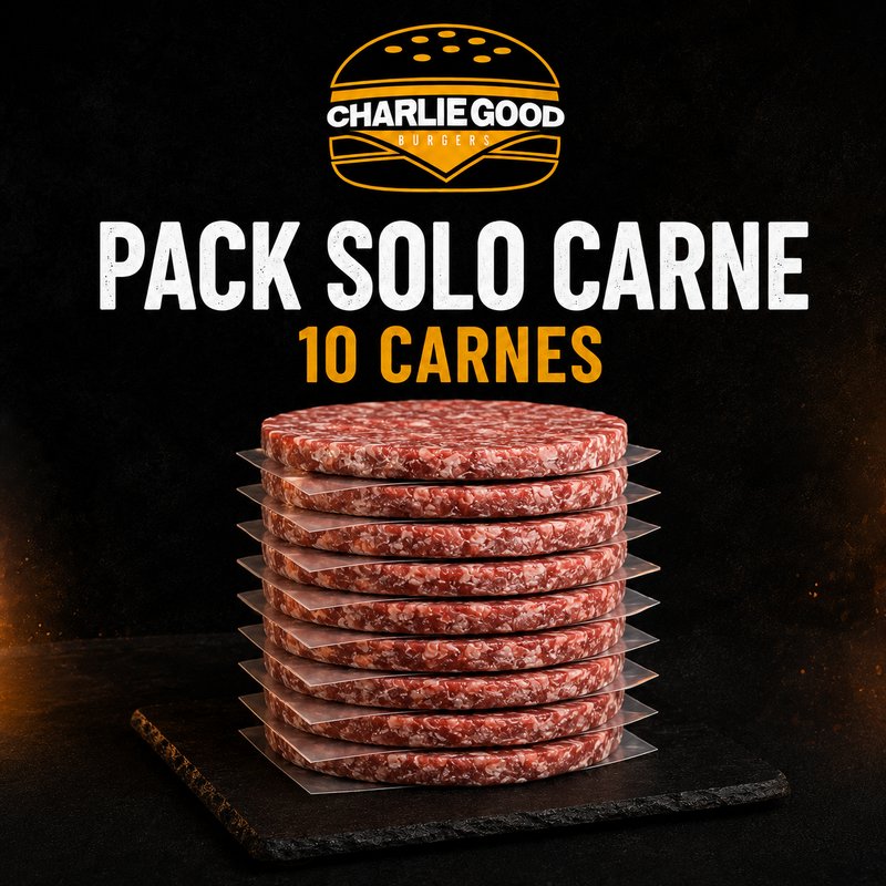Pack Solo Carnes CharlieGood: 10 hamburguesas artesanales congeladas sin pan